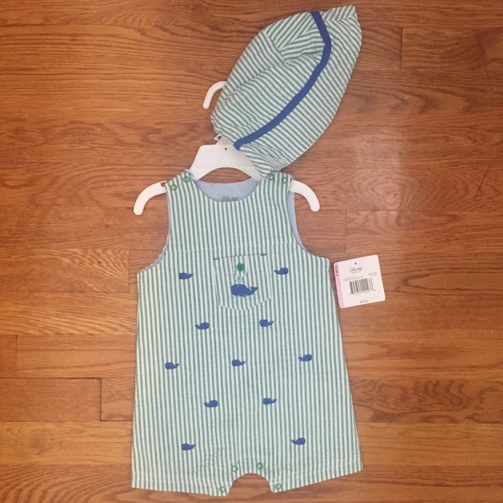 Little Me Seersucker Overalls